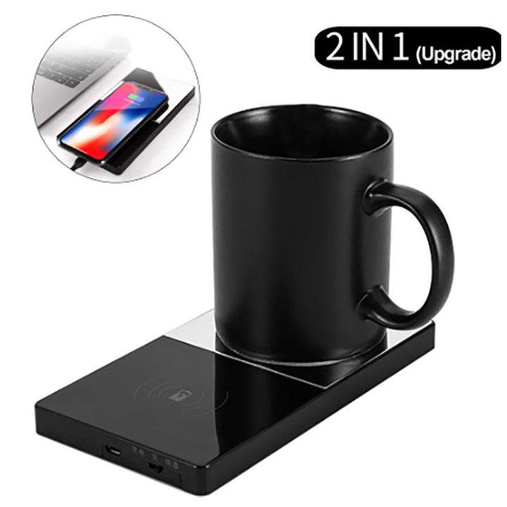 ☕ 2-in-1 Tassenwärmer & Wireless Charger – Für Kaffee, Milch & Smartphone das Original