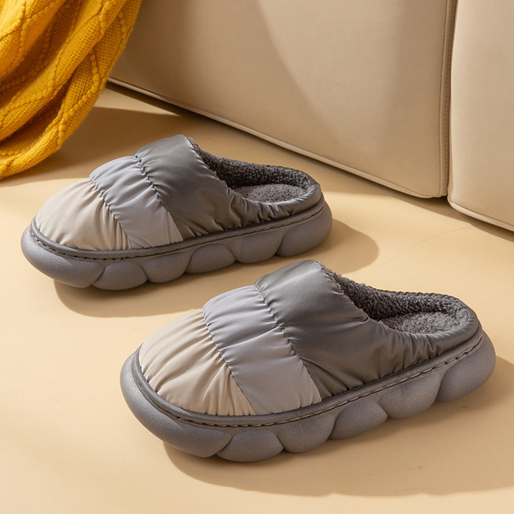 Waterproof Indoor Household Down Warm Plush Slipper